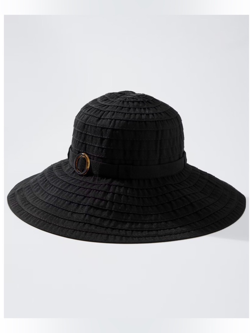 Tommy Bahama Black Large Brim Ribbon Hat NWT
